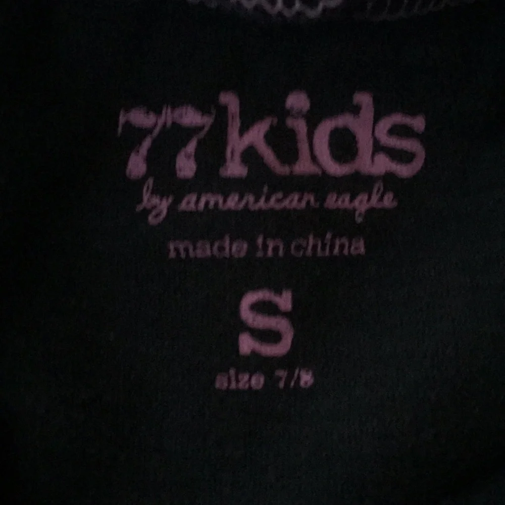 77kids American Eagle Girls Double Layer Graphic Hoodie Long Live Fun Black S